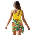 thumbnail image 2 of SEANATIVE Girls Swimwear Set One Piece Swimsuit with Swim Cover Ups Stylish Cut Out Bathing Suit for Vacation Beach Summer Holiday, Size 17-18, Hawaii Hibiscus Frangipani Flower Yellow, 2 of 7