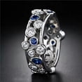 thumbnail image 3 of K-KED Fashion Women 925 Silver Filled Ring Cubic Zircon Wedding Band Ring Sz 6-10-6-Style 8, 3 of 6