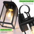 thumbnail image 3 of Luminarias de pared para exterior BesLowe, paquete de 2, impermeables, negras, 3 of 7