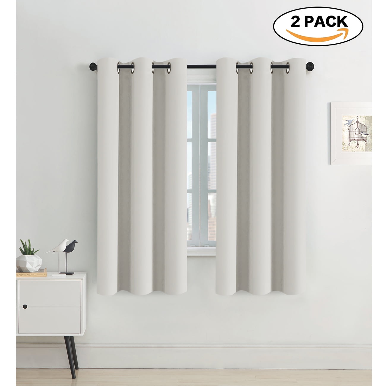 Flamingop Window Treatment Energy Saving Thermal Insulated Solid