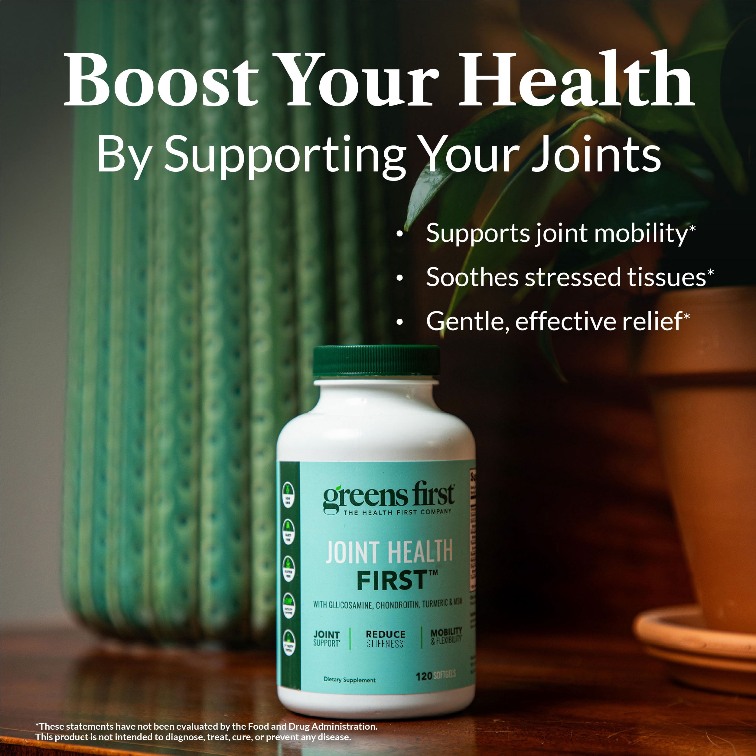 Greens First Joint Health First - Natural Joint Support Supplement with MSM, Turmeric, Ashwagandha, & Ginger - For Joint Support - Non-GMO/Dairy-Free/Gluten-Free (120 Softgels)