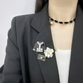 thumbnail image 2 of Elegant Flower Imitation Pearl Brooch Pin Set Retro Enamel Coat Bag and Camellia Lapel Collar Brooches Pins Fashion Birthday Business Jewelry for Women Dress Suit Sweater Shirt Badge Accessory 3Pcs, 2 of 5