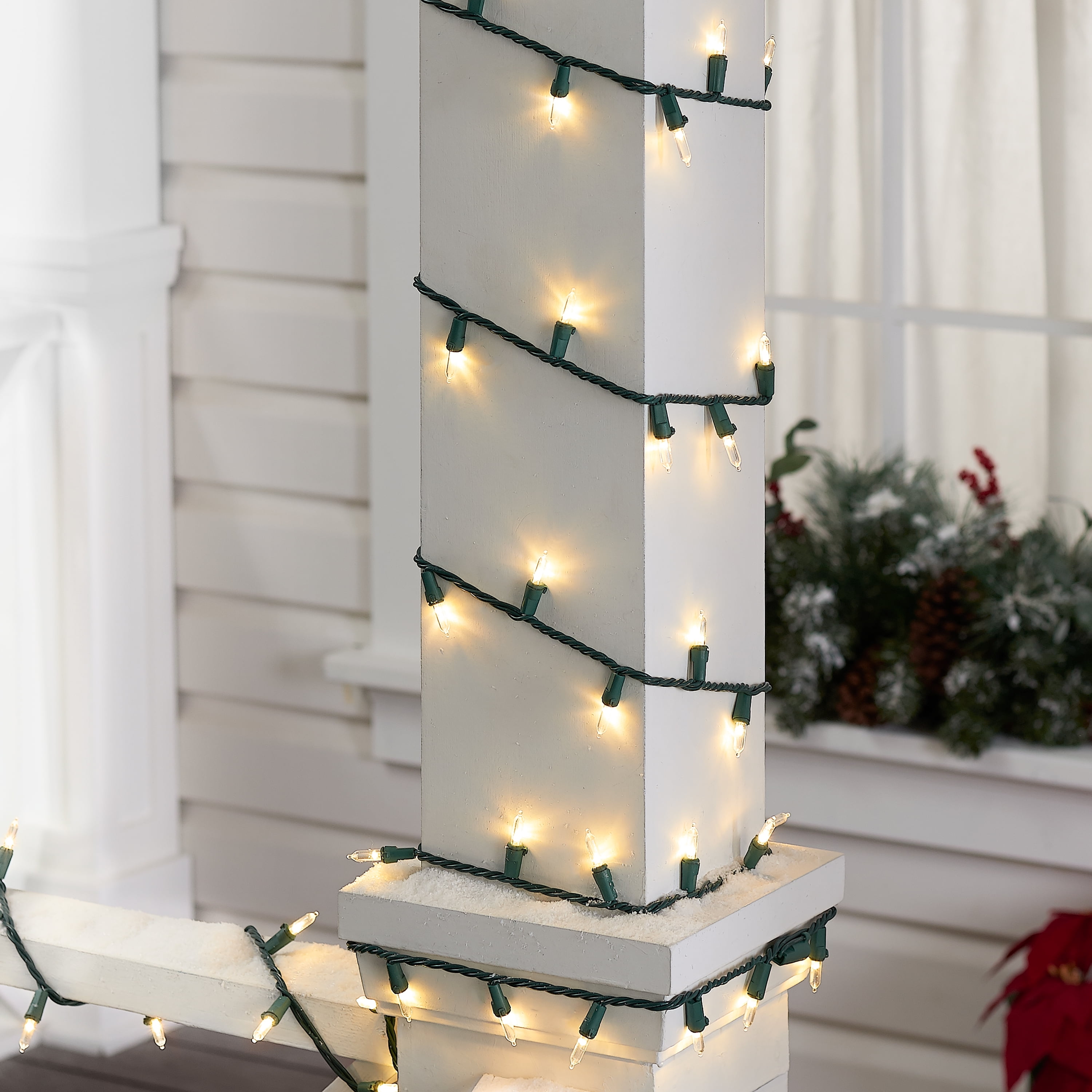 4 pc HolidayTime 50 Warm White LED Mini Lights-Christmas-Wedding-NEW-Green Wire 
