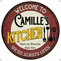 Camille's Kitchen 14" Round Metal Sign Bar Game Room Wall Decor 100140040490