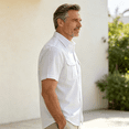 thumbnail image 3 of Cmfcve Work Shirts for Men Short Sleeve Button Down Shirts Point Collar Casual Classic Summer Tops with with Double Chest Pockets, 3 of 8