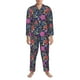 thumbnail image 3 of Balery Floral Pijama para Hombre de Dos Piezas con Manga Larga, Conjunto de Dormir y Descanso Suave con Bolsillos-Large, 3 of 7
