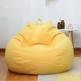 thumbnail image 1 of The color is as shown in the main picture 100*120cm Lazy Sofa Cover Chairs without Filler Linen Cloth Lounger Seat Bean Bag Pouf Puff Couch Tatami Living Room Furniture Cover(only Selling Bean Bags), 1 of 5