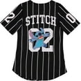 thumbnail image 2 of Disney Ladies Lilo and Stitch Shirt - Ladies Classic Lilo and Stitch Baseball Jersey Lilo and Stitch Mesh Jersey Black, Large, 2 of 7