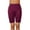 Wine, variant on UAMVSH Yoga Shorts for Women Trendy Hollow out Athletic Long Shorts High Waist Stretchy Knee Length Shaping Active Shorts