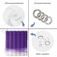 thumbnail image 3 of Polyester Fabric Purple Waves Shower Curtain, Ombre Abstract Art Gradient Modern Waterproof Bathtub Curtain Bathroom Decor Set with Hooks 36 x 72 Inches, 3 of 6