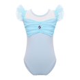 thumbnail image 1 of CHUANK Justaucorps de Danse Ballet Gymnastique pour Filles Enfants, Tutu, Manches à Volants, Froncé, Justaucorps en Maille, Ballerine, Cours de Danse, Performance, Tenue de Danse, 1 of 7