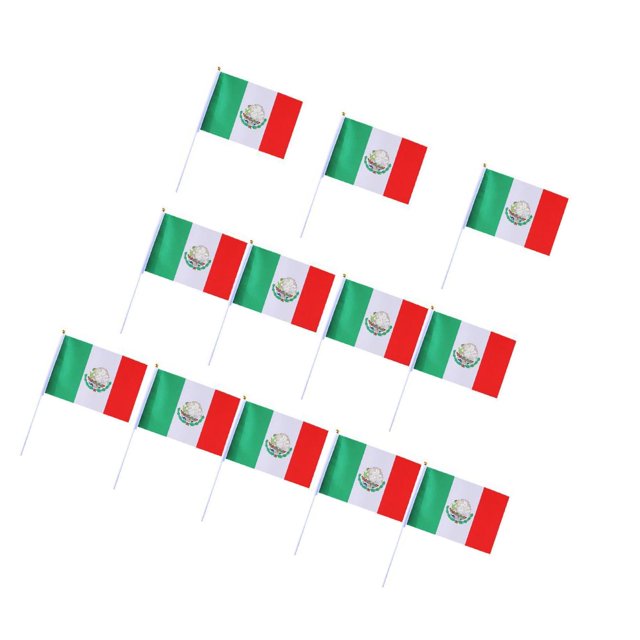Guardoinrt 12PCS Flag Flags Banner Hand Waving National Flag Pride Flag Mexico 1Set