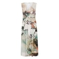 thumbnail image 5 of RKSTN Robes d'Invitée de Mariage pour Femmes Mode Décontractée Amples Grande Taille Évasées Robes d'Été Décontractées Bohèmes à Imprimé Floral Sans Manches à Col en V Poitrine Enveloppée Robes de Cocktail, 5 of 5