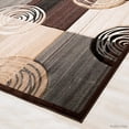 thumbnail image 5 of Allstar Brown Hand Carved Indian Contemporary Circles Area Rug (5' 2" x 7' 2"), 5 of 6