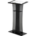 thumbnail image 1 of VEVOR Pulpit Acrylique, 47 Pieds de Haut, Support de Podium Transparent avec Large Surface de Lecture et Étagère de Rangement, Noir (1 Unité), 1 of 9