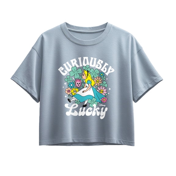 Alice in Wonderland - Curiously Lucky - Youth Girls Boxy T-Shirt