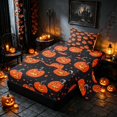 thumbnail image 2 of Homewish Cartoon Pumpkin Lantern Twin Sheets, Funny Halloween Bedding, Black Orange, 3-Piece (1 Flat Sheet, 1 Fitted Sheet and 1 Pillowcase), 2 of 6