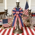 thumbnail image 6 of Large Patriotic Bow Wreath 4th of July Decor American Flag Bow for Labor Day, Veterans Day, Indoor Outdoor Red with Blue Stars Bunting Holiday, Window Decor, 9.84×18.1in, 6 of 6