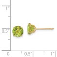 thumbnail image 3 of 14k Yellow Gold Round Peridot 6mm Earrings Stud, 3 of 7