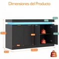 thumbnail image 2 of Armario de Cocina, Gabinete de Almacenamiento para Cocina con Luz LED y Toma de Corriente, 4 Puertas, 2 of 9