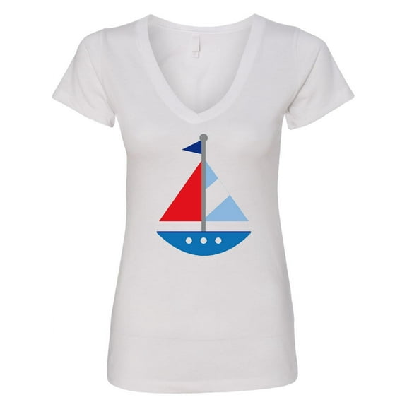 Inktastic Sailboat Cute Women's V-Neck T-Shirt