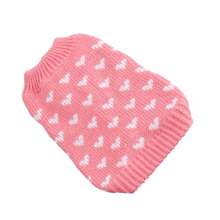 Tineasur Pet Sweater Pink Knitting Sweater for Dogs Comfortable Durable Fibres Material