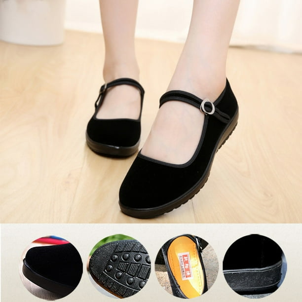 velvet flat mary jane shoes