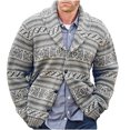 thumbnail image 2 of Mens Cardigan Sweater Vintage,Men's Fall Winter Round Neck Knitted Jacket Casual Long Sleeve Fashion Print Knit Sweater Pullover Coats, 2 of 9