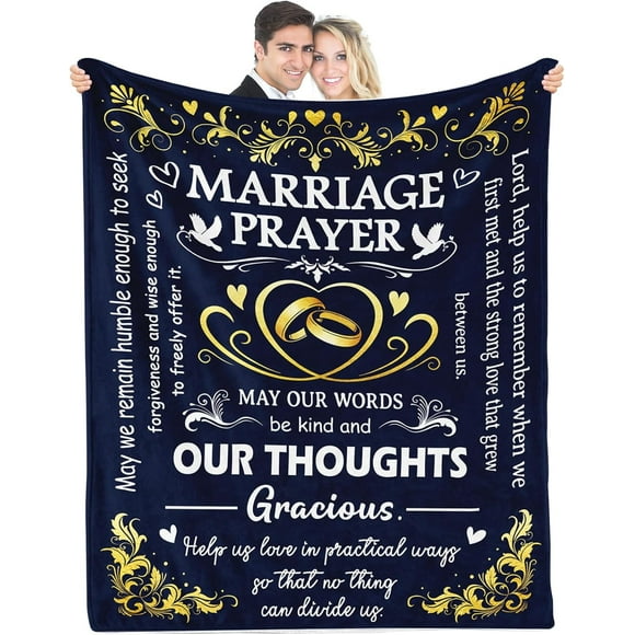 Marriage Prayer - Wedding Gifts for Couples 2024, Bridal Shower Gift for Bride to Be, Wedding Gifts for Newlyweds, Anniversary/Wedding/Engagement Gifts for Couple, 50"x60"