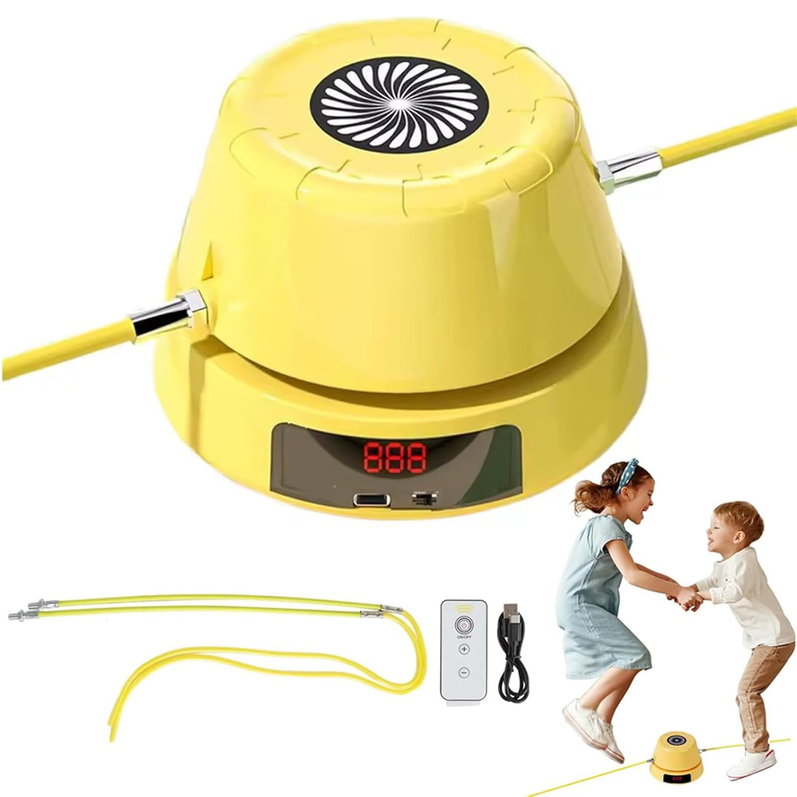 RUIG Smart Jump Rope Machine, Electric Music Jump Rope, Smart Counting Rope, 1-10 Speed Levels, Rechargeable Smart Skipping Rope with Remote, Parent-Child Interactive, for Home Gym