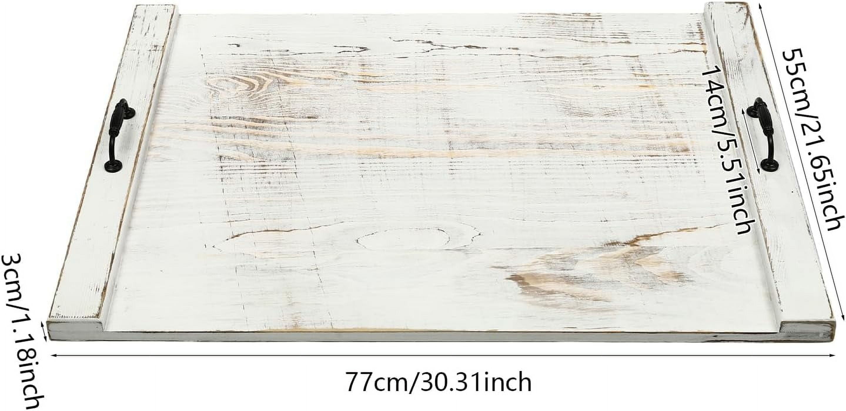Board Stove Cover, Wooden Stove Top Covers for Electric Stove & Gas Burner with Handles, Stove Burner Covers Decorative Tray for Kitchen (White, 21.65''x30.3'')