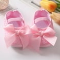 thumbnail image 7 of Baby Girl Satin Cloth Bowknot Princess Shoes Toddler Soft Sole Walking Shoes Headband Set, 7 of 7