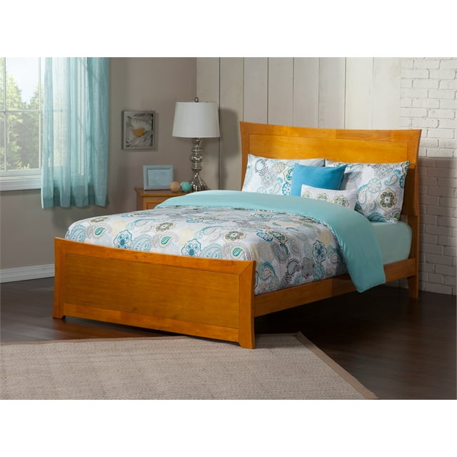 AFI Metro Queen Solid Wood Panel Bed with Footboard in Caramel Latte