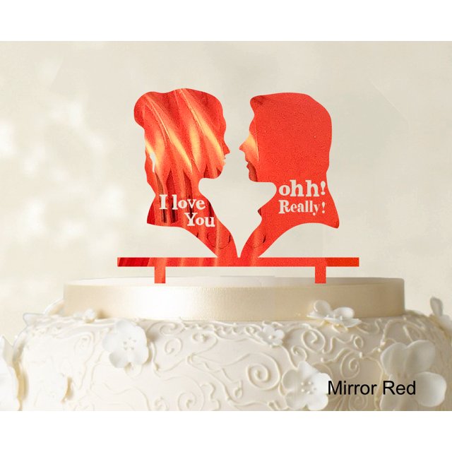Couple Wedding Cake Topper Personalized Mirror Cake Topper Color Option Available 5-7 Inches Wide