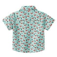 thumbnail image 4 of Ymyiu Toddler Boy Shirt Hawaiian Shirts for Boys Button Down Short Sleeve Tropical Kids Summer Beachwear Tops 6-12 Months(Mint Green, 6-12 Months), 4 of 6