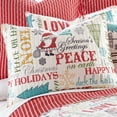 thumbnail image 5 of Levtex Home - Santa Claus Lane Quilt Set - King Quilt (106x92in.) + Two King Pillow Shams (36x20in. ) - Christmas Script - Red, Teal, Yellow, Green, Black and White - Reversible, 5 of 6