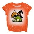 thumbnail image 4 of WERYOUNG Girls Boys T-Shirt Cartoon Animal Pumpkin Printed Round Neck Short Sleeve Halloween Tshirt Top Child Casual Casual Outings Tee,Green,6-7 Years, 4 of 4