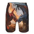 thumbnail image 3 of Pofeuu Lava Dragon Prin Men's Swim Trunks Quick Dry Bathing Suit Swimming Board Shorts Mesh Lining Beach Swimwear-Large, 3 of 6