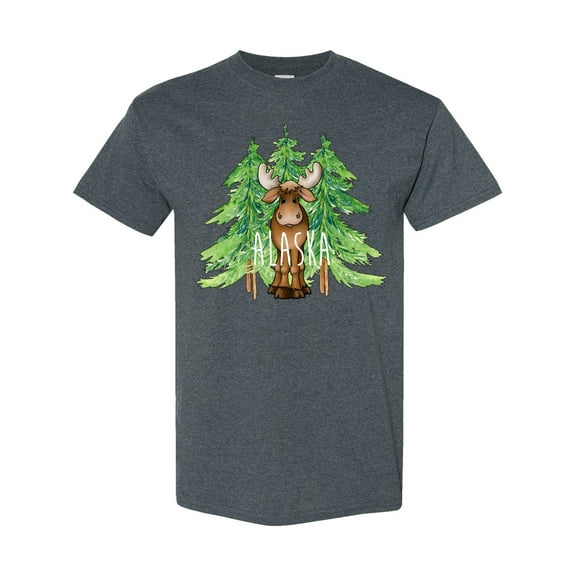 Inktastic Alaska Moose and Trees T-Shirt