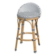 thumbnail image 1 of Butler Specialty Tobias Outdoor Rattan Low Back Counter Stool - Black and White, 1 of 7