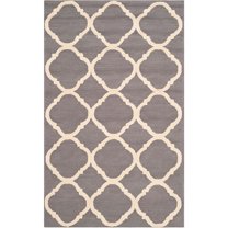 SAFAVIEH Newport Joselyn Geometric Cotton Area Rug, Grey/Ivory, 7'9" x 9'9"