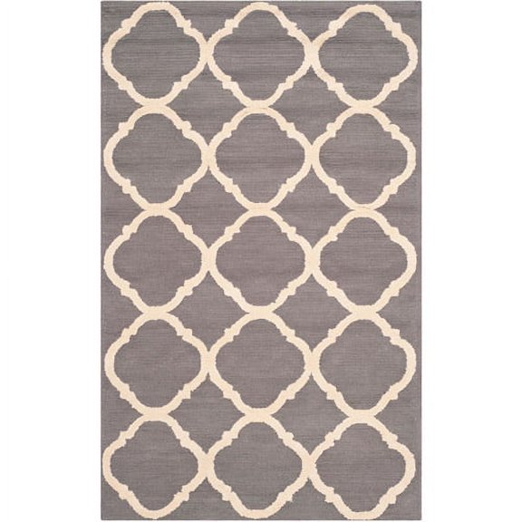 SAFAVIEH Newport Joselyn Geometric Cotton Area Rug, Grey/Ivory, 7'9" x 9'9"