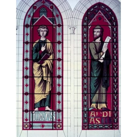 Century Stained Glass - Prophets The Jonas And Abdias 13th Century Stained Glass STAINED GLASS Poster Print