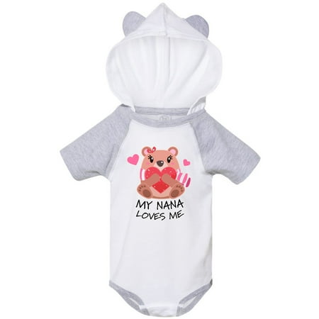

Inktastic My Nana Loves me- bear and hearts Gift Baby Boy or Baby Girl Bodysuit