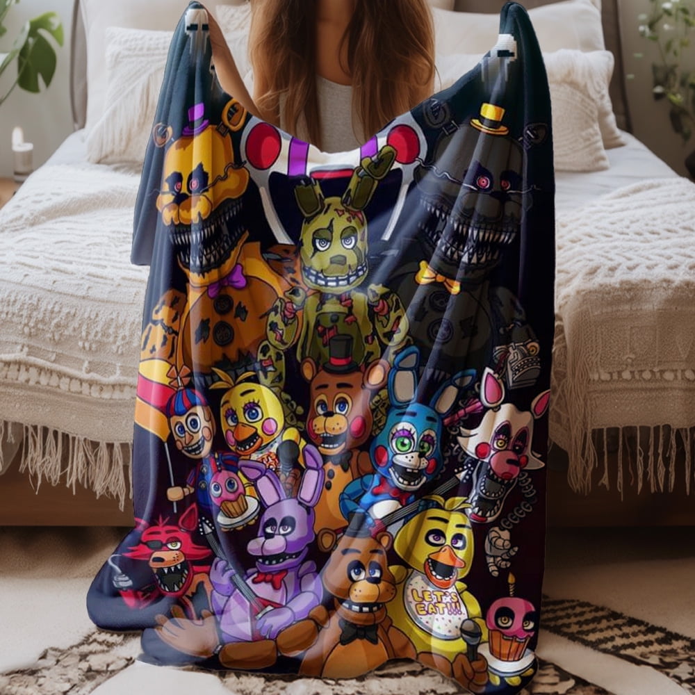 Throw Blanket Soft Warm Cozy FNAF Flannel Blanket Home Decor for Couch Bed Sofa 40 x 50 IN
