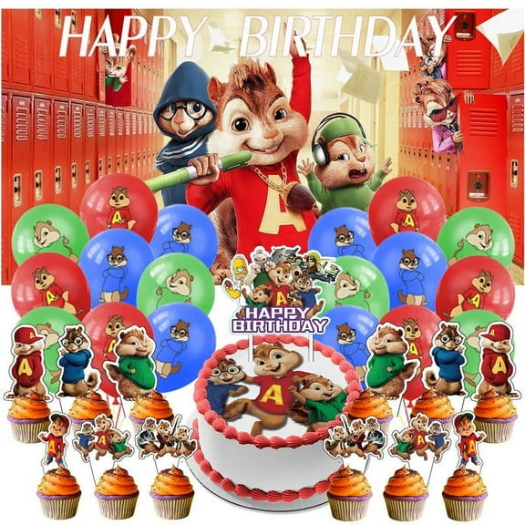 Alvin And The Chipmunks Latex Balloons Party Supplies Decor Banner Backdrop Kit Birthday Decorations