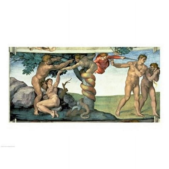 Sistine Chapel Ceiling 1508-12 The Fall of Man 1510 Poster Print by Michelangelo Buonarroti