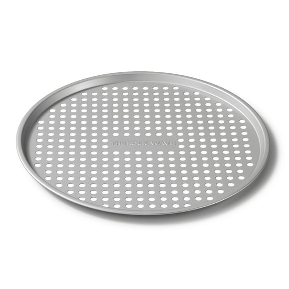The Rock Wave Pizza Crisper Perforated Pan, 14.5" Diameter, Heavy Gauge Carbon Steel Construction, Non-Stick, No PFAS, No PFOA