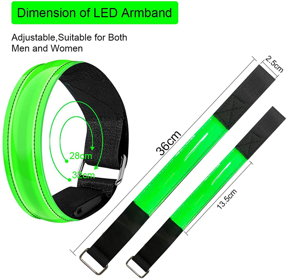 Running Lights for Runners 2 Pack High Visibility Rech... Alintor LED Armband 