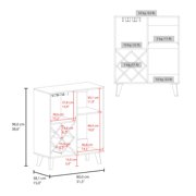 Depot E-Shop Severn Bar Cabinet, 1 Door, 1 Drawer, 4 Shelves, Alby Blue / Natural Oak